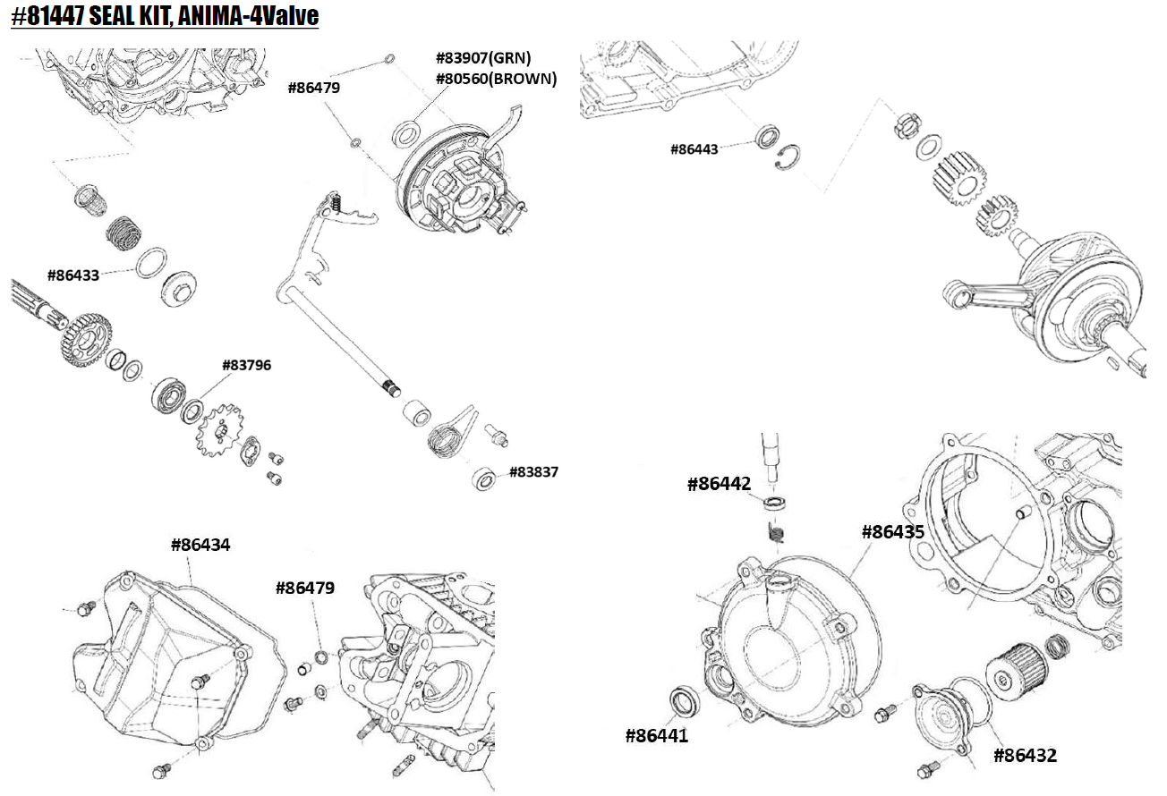 SEAL SET for ANIMA 4VALVE (150F/160F/190F/190S/212)